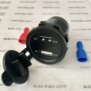 Alternative view of Автомобільна зарядна розетка 2 USB (2.1A+2.1А) 12/24в з вольтметром