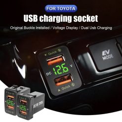 Авто заряджання - кнопка Toyota c вольтметром та 2 USB 3.4A 12V