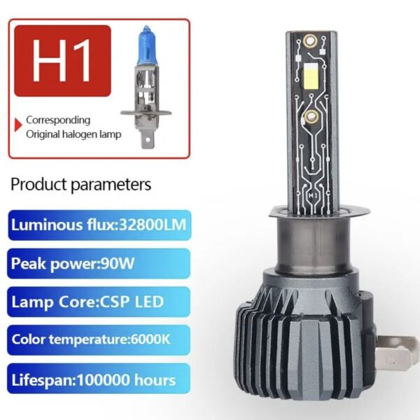 LED лампи H1 6000K 9000Lm 30W 12v