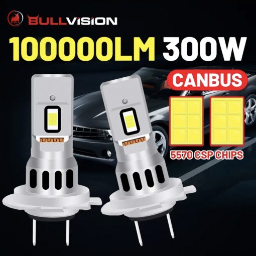 LED лампи BULLVISION H7 6000K 100000Lm 300W 9-16v CANBUS
