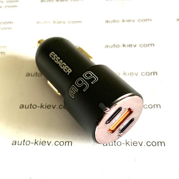 Автомобільний зарядний пристрій ESSAGER F689 60W 12-24v USB+2Type-C