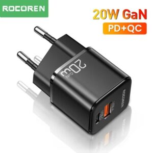 Зарядний пристрій ROCOREN 20W GaN PD USB-C+USB-A