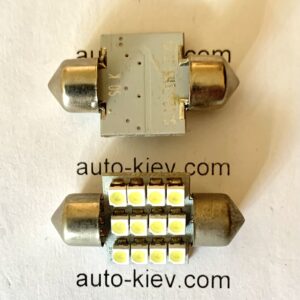 LED C5W (Festoon 18×31) 12smd 3528 SV8.5 12v 260Lm 1 шт