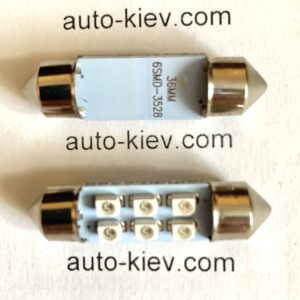 LED C5W (Festoon 10×36) 6smd 3528 SV8.5 12v 180Lm червоний, зелений 1 шт.