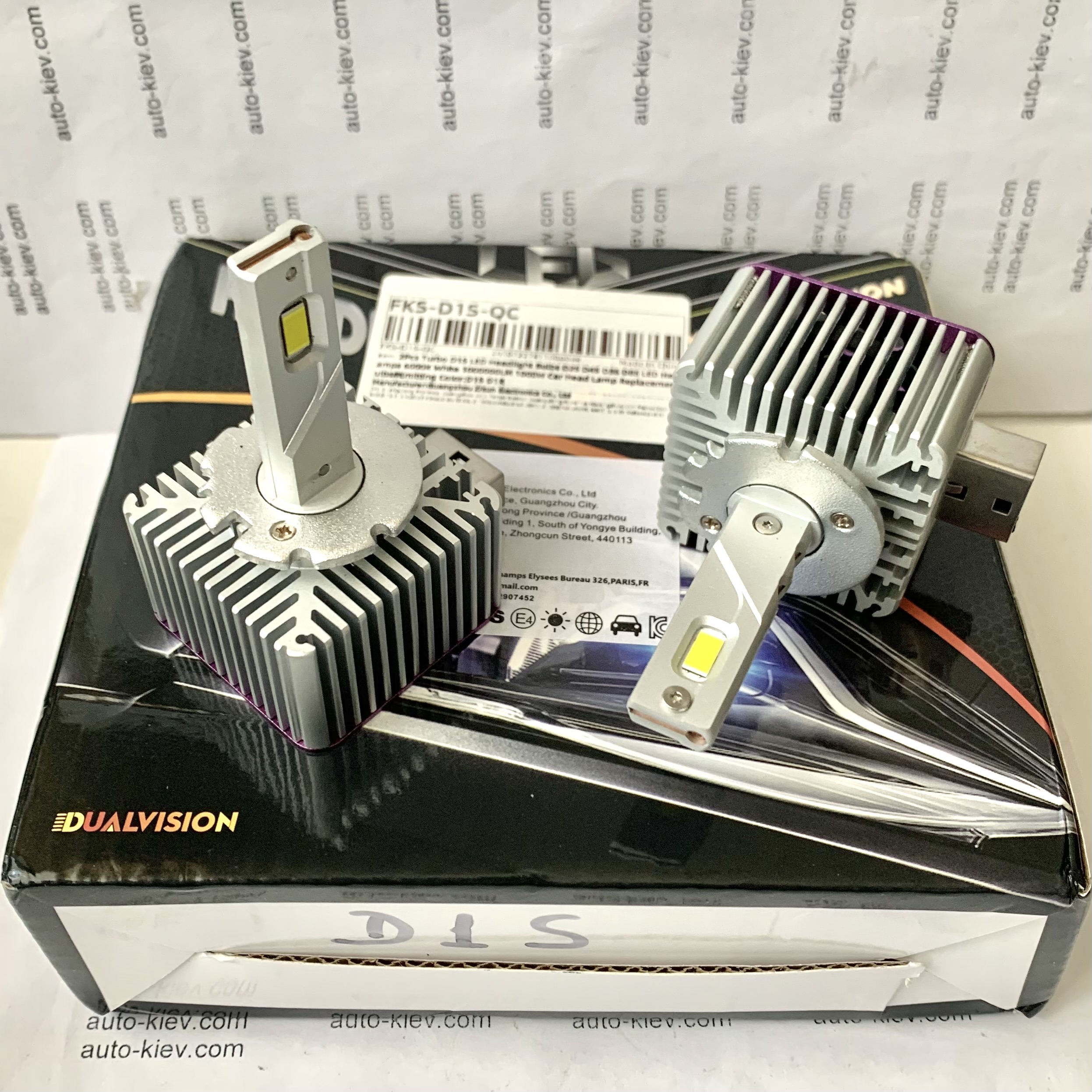 D1S/R led лампи Dualvision FKS QC 9570(CSP) 6000K 30000Lm 120W 12v CANBUS 2 шт - Зображення 2