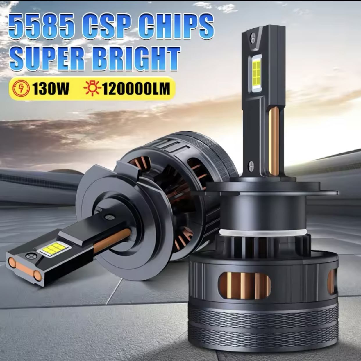 H7 led лампи Carshark 3580(CSP) 6000K 120000Lm 130W 9-16v CANBUS 2 шт