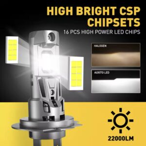 H7 led лампи AUXITO M55 6040smd 6500K 22000Lm 120W 9-18v CANBUS 2 шт.