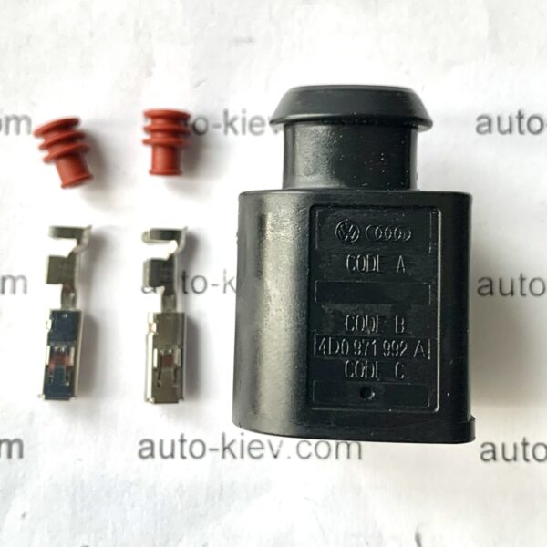 AUDI VW 4D0971992A CODE B роз’єм 2 pin 2.8 mm GERMANY оригінал нове (без дроту)