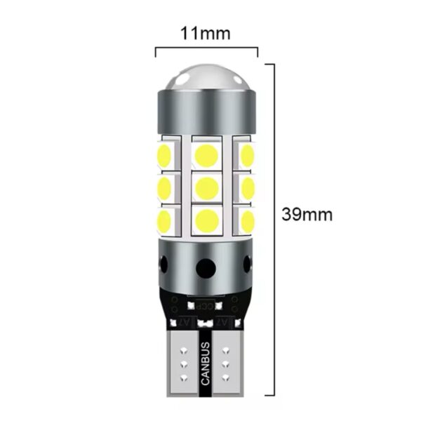 світлодіод Т10(W5W) 27smd 3030 драйвер, CANBUS (обманка) 550Lm 12v