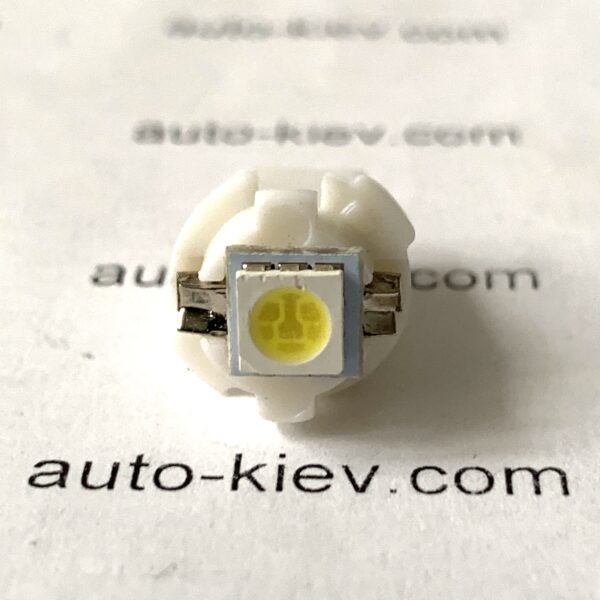 Світлодіод T5 B8.5d (BAX 10d) 1smd 5050 12v 15Lm 12×16 mm. Біли