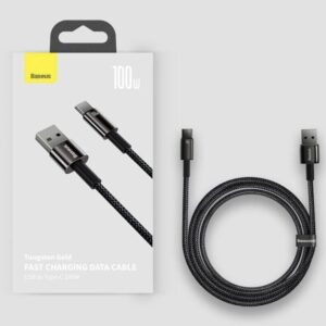 USB Кабель Baseus Tungsten Gold 100w 5a USB Type-C cable black 1m (CAWJ000001)