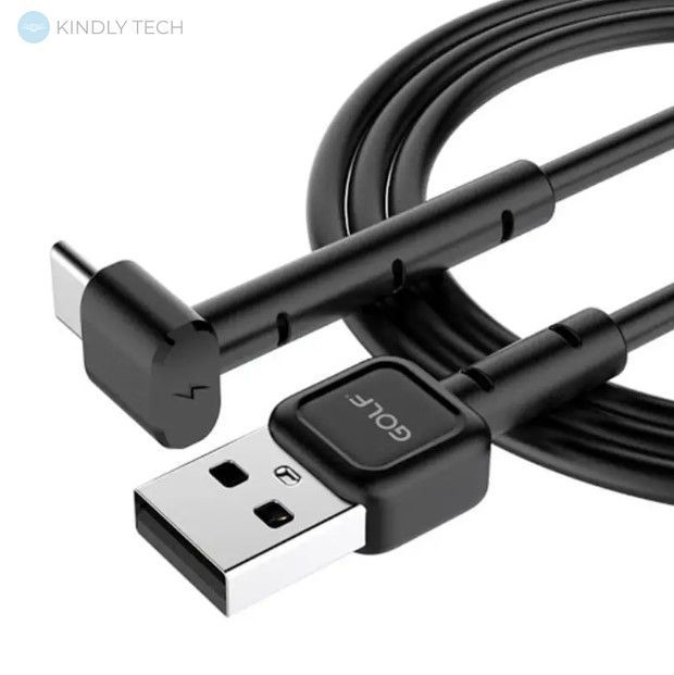 Кабель GOLF GC-69 USB2.0/Type-C L 3A Black 1m