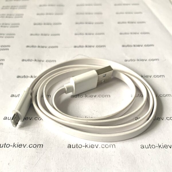 кабель USB-Micro USB Cable 2,4A 1m White плоский