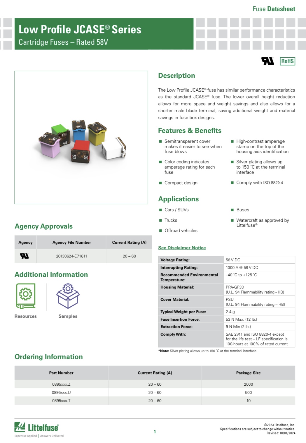 Запобіжник Low Profile JCASE Littelfuse