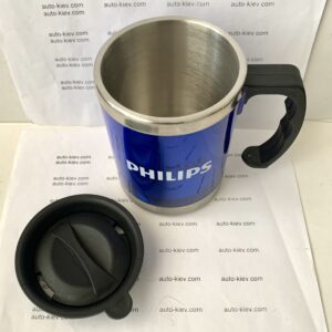 Термокружка PHILIPS з нержавіючої сталі та пластику з ручкою та кришкою