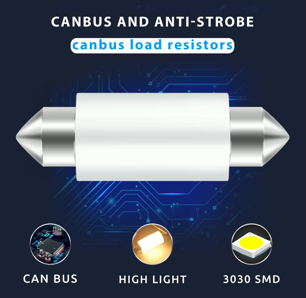 LED C5W (Festoon 13×31) 3smd 3030 SV8,5 12v 31мм CANBUS драйвер