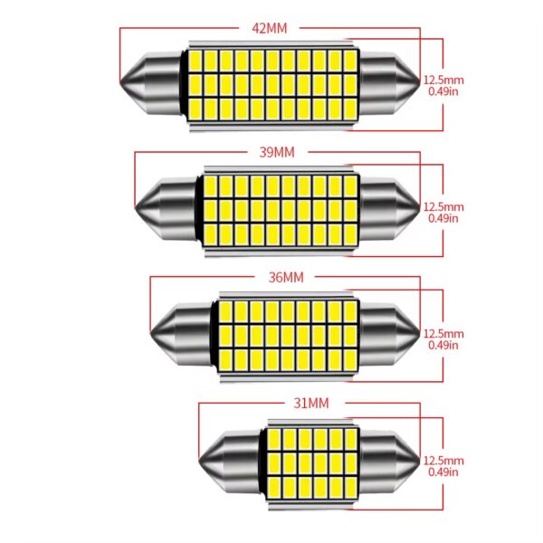LED C10W (Festoon 13×41) AILEO 33smd 3014 SV8.5 2400Lm 12v CANBUS драйвер 1 шт.