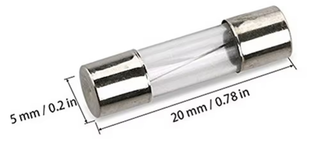 Запобіжник скляний 5 х 20 мм. Напруга 250V.