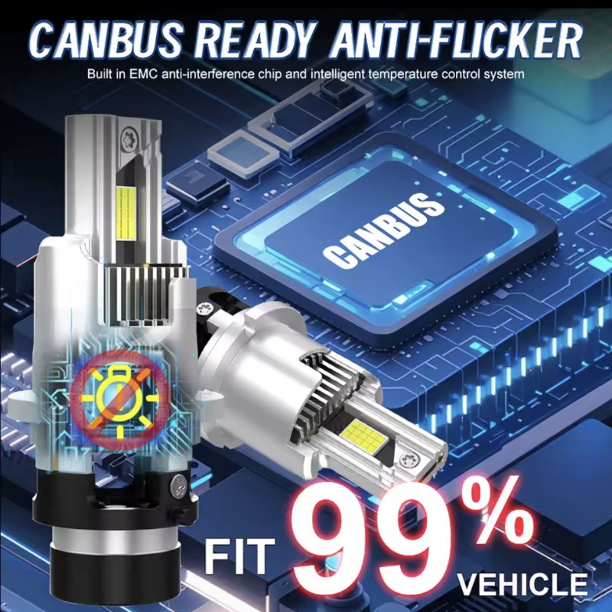 D2S/R led лампи Dualvision 9570(CSP) 6000K 100000Lm 170W 12v CANBUS 2 шт