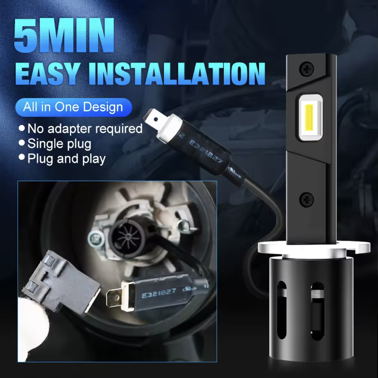 H1 LED лампи XSTORM 6500K 20000Lm 50W 12v 2шт