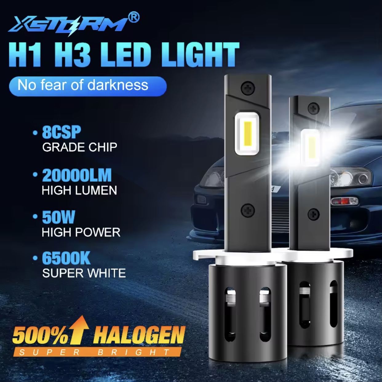 H1 LED лампи XSTORM 6500K 20000Lm 50W 12v 2шт