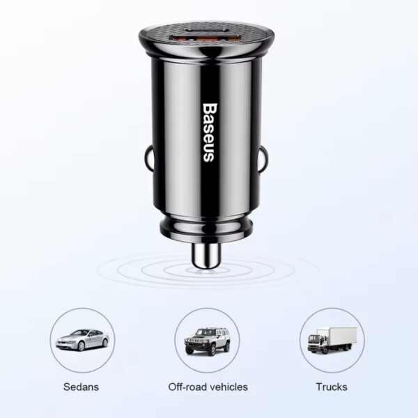 Автомобільний зарядний пристрій Baseus PD 3.0/2.0 30W/5A 12-24v модель BS-C16C1-X