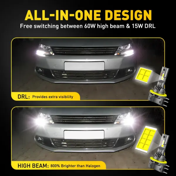 H15 Led лампи AUXITO GF 6500K 30000Lm 60w/15w 9-30v 2 шт