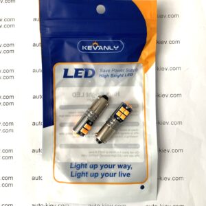 Світлодіод T8.5 (H21W) BAY9S 3000K 10smd 3030 canbus 12v (жовтий) 2 шт комплект