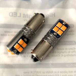 Світлодіод T8.5 (H21W) BAY9S 3000K 10smd 3030 canbus 12v (жовтий) 2 шт комплект