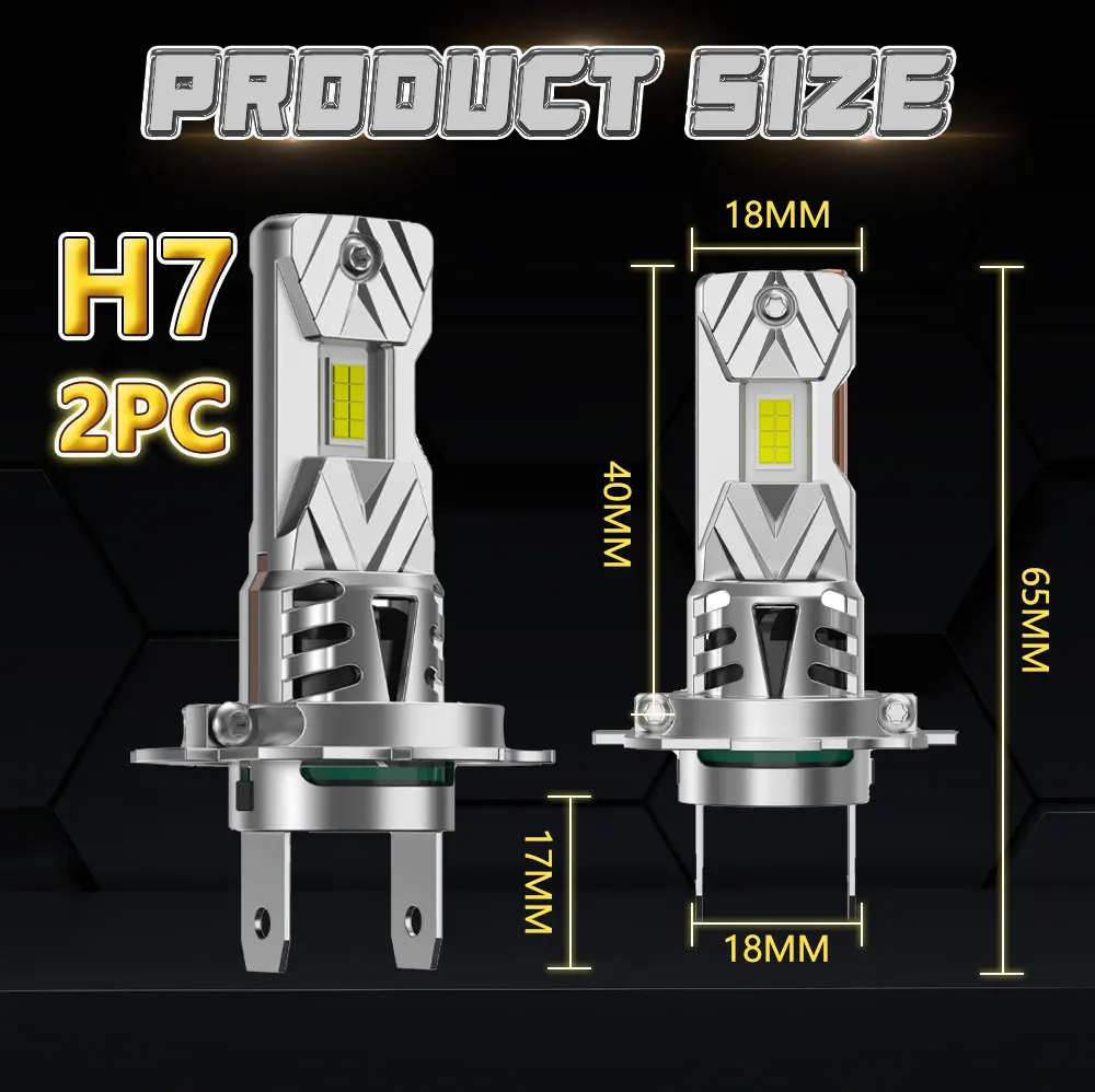 H7 led лампи HENG CHUAN LI TUO 7035(CSP) 600K Білий 22000Lm 110W 9-16 CANBUS 2 шт