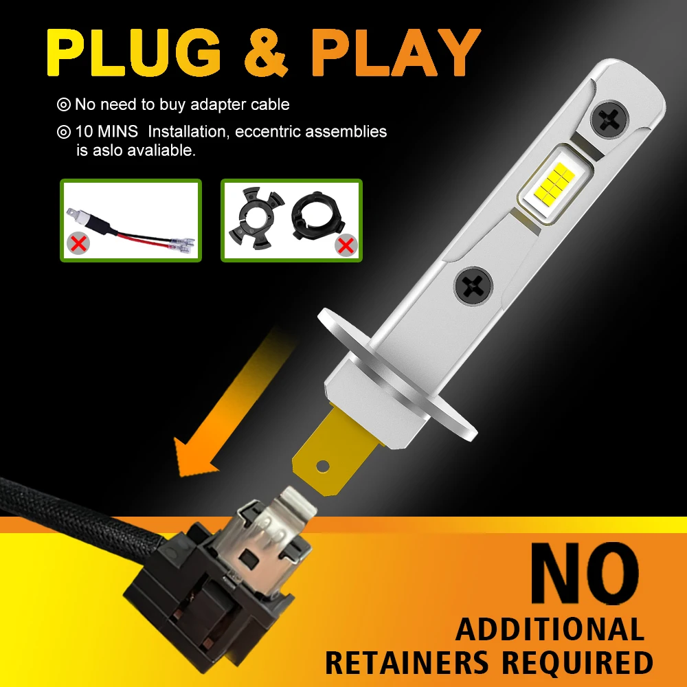 H1 LED лампи IVOTOW 3570SMD 3000K 12000Lm 40W 9-18v 2 шт.