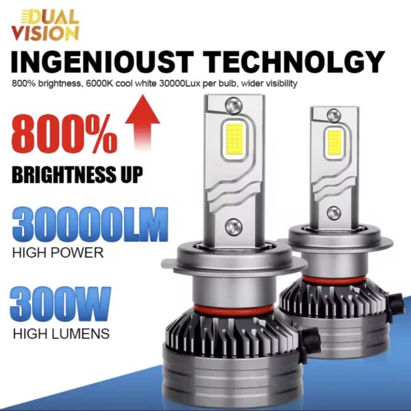 H7 led лампи Dualvision C29 9094(CSP) 6000K 30000Lm 220W 9-16v CANBUS 2 шт