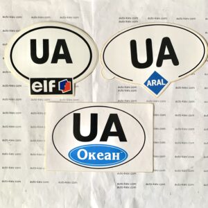 Наклейки для авто “UA” з рекламою самоклейка оракал (130mm*90mm) 1 шт.