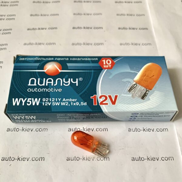 Авто лампа Диалуч 92121Y WY5W Amber W2,1×9,5d 12v (оранжева) 1 шт.