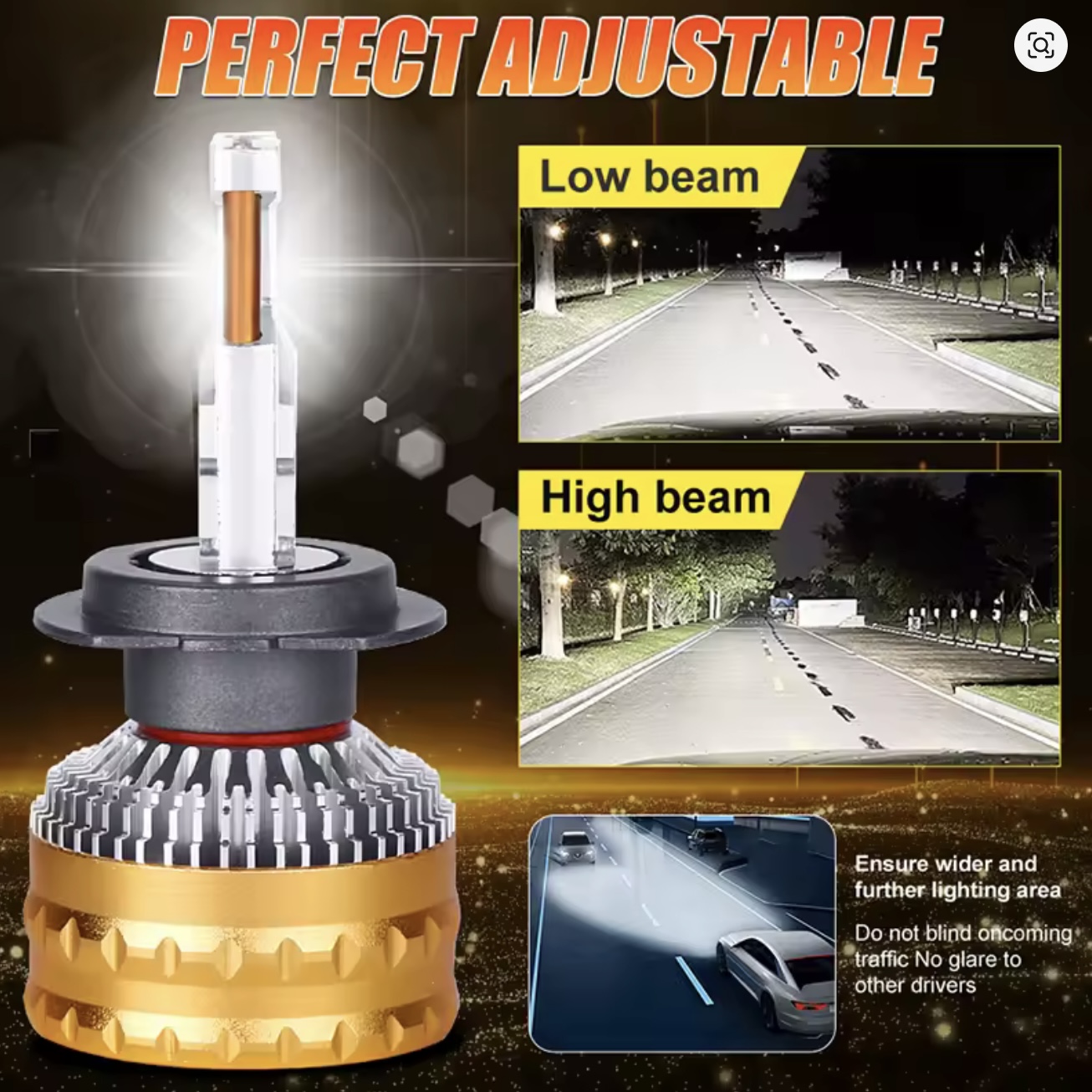 H11/H8/H9 led лампи CARLITEK K80 9570(CSP) 6000K 100000Lm 220W 9-16v CANBUS 2 шт - Зображення 2