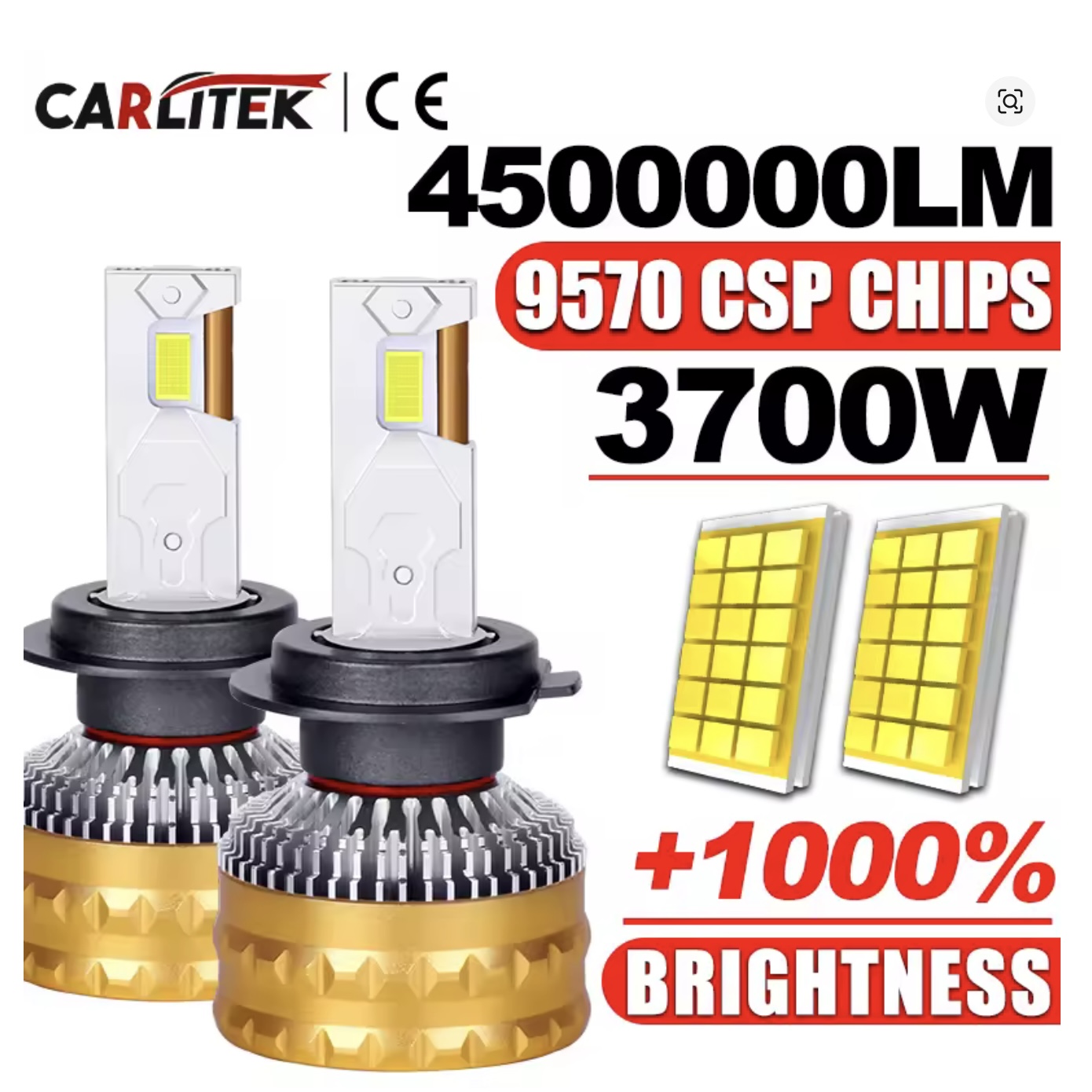 H11/H8/H9 led лампи CARLITEK K80 9570(CSP) 6000K 100000Lm 220W 9-16v CANBUS 2 шт