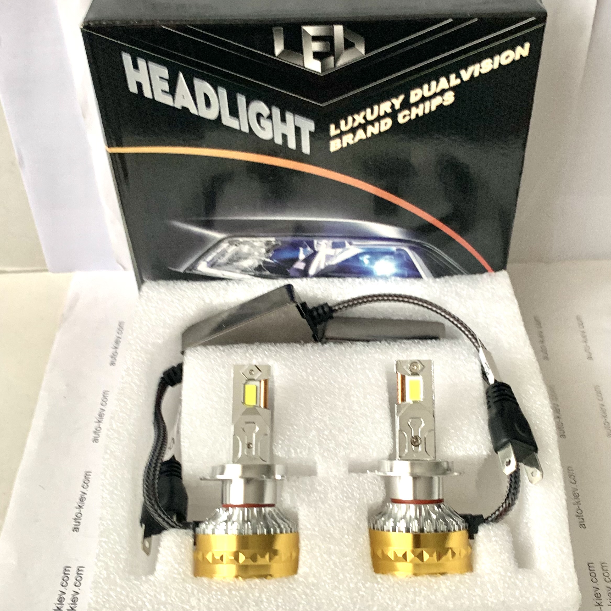 H7 led лампи Dualvision TR6N 9084(CSP) 6000K 100000Lm 220W 9-16v CANBUS 2 шт - Зображення 3