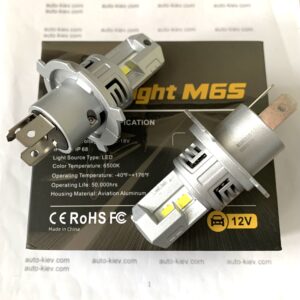 Альтернативний вигляд H4 led Turbo AUXITO M6S 7035(CSP) 6000К 30000LM 70 Вт 12-18v Canbus 2 шт